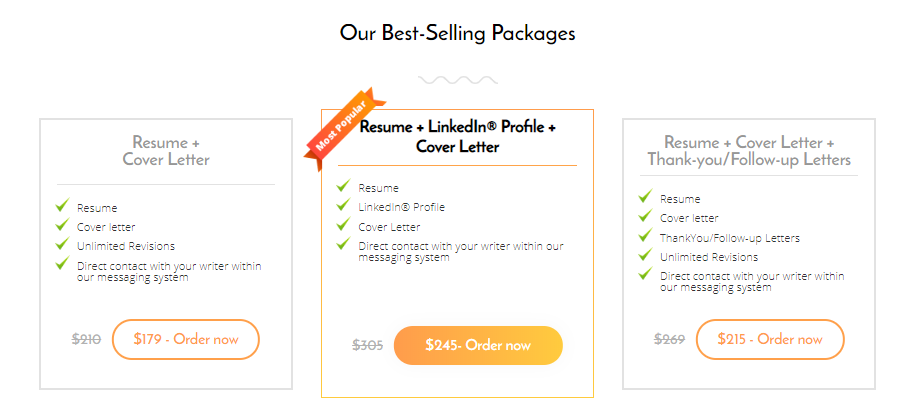 resume writing prices